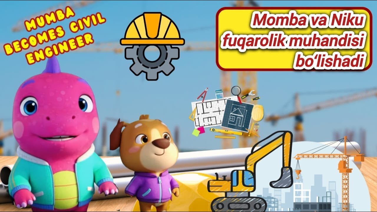 Moomba va Niku muhandislar bo'lishdi | Moomba and Niku civil engineer | Uzbek version