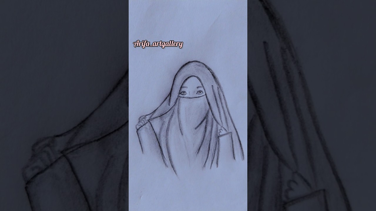Muslim Girl Dawing Easy/Easy Hijab Girl Pencil Drawing 