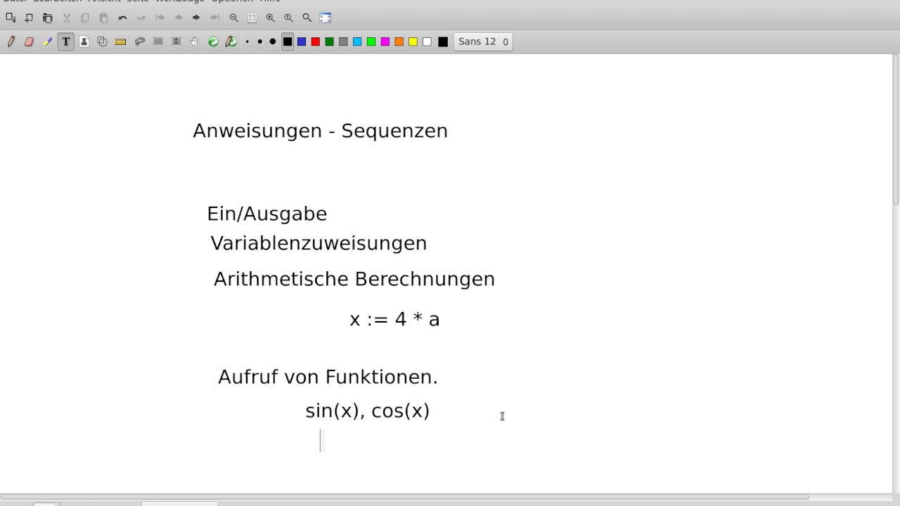 Anweisungen und Sequenz