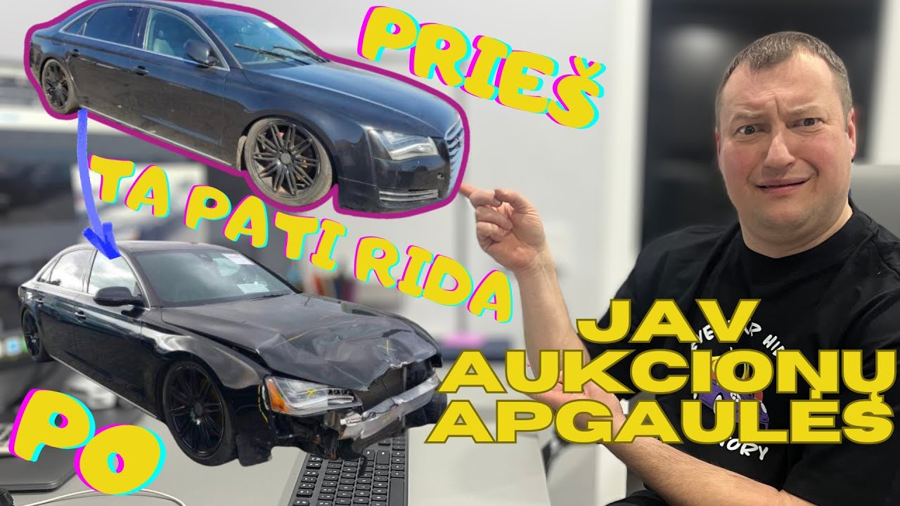 JAV AUKCIONŲ APGAULĖS. AUDI SUDUŽO STOVĖDAMA. 1 DALIS
