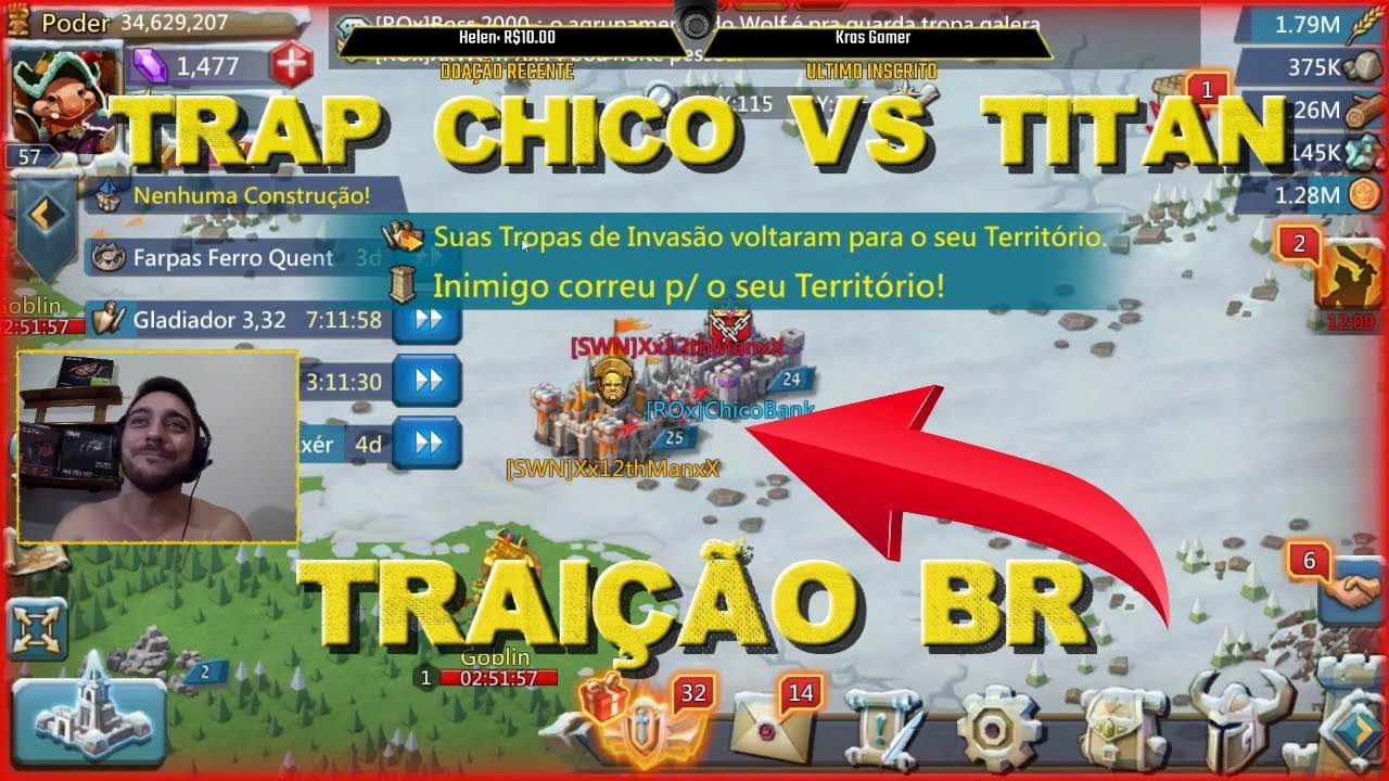 TRAP CHICO BANK VS TITAN DE 600M! UMA TRAI&Ccedil;&Atilde;O BR - LORDS MOBILE