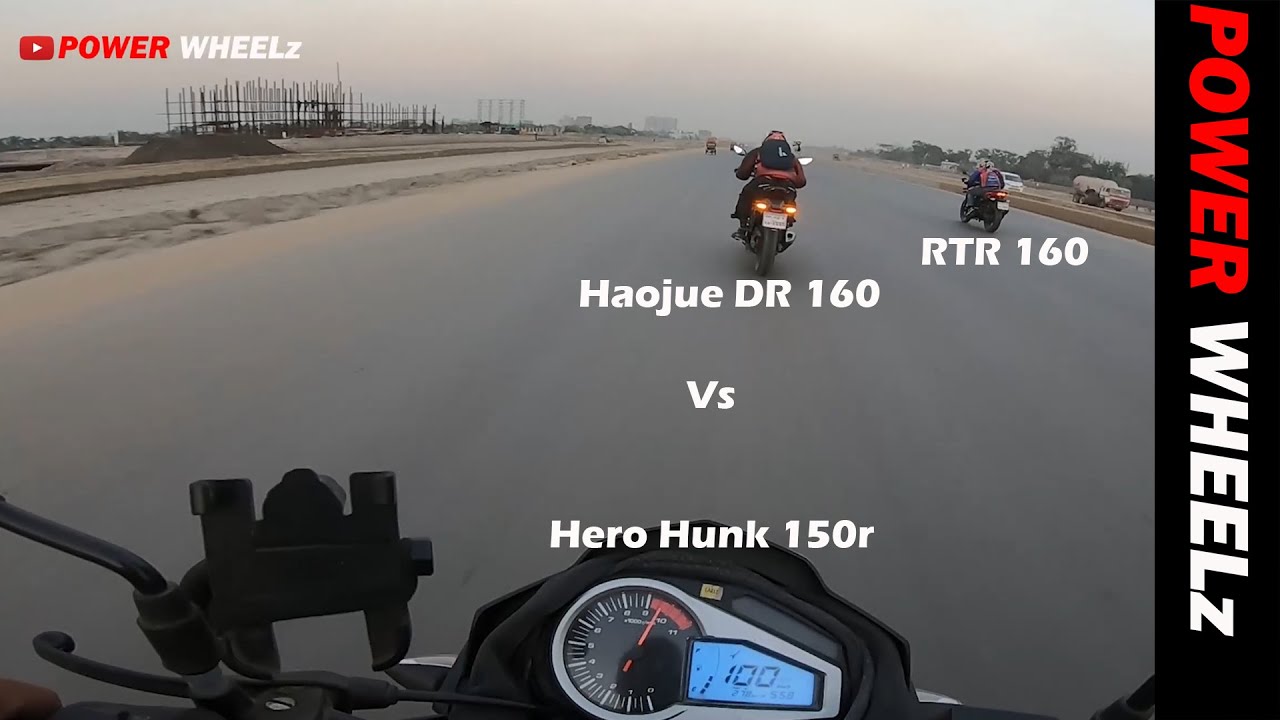 Haojue DR 160 Vs TVS Apache RTR 160 4V Vs Hero Hunk 150r | Drag Race | Disappointment again 😰😰