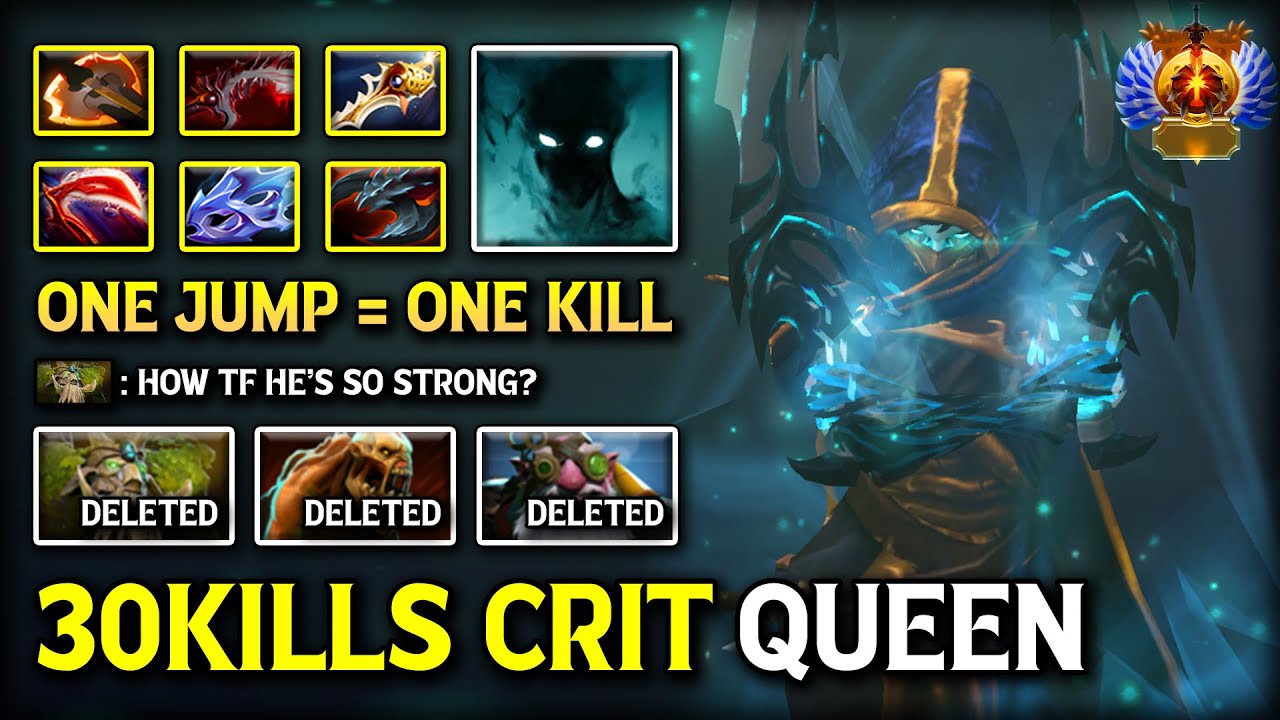 30KILLS CRIT QUEEN CARRY PHANTOM ASSASSIN | ONE JUMP INSTANT KILL With Divine Rapier Item DotA 2