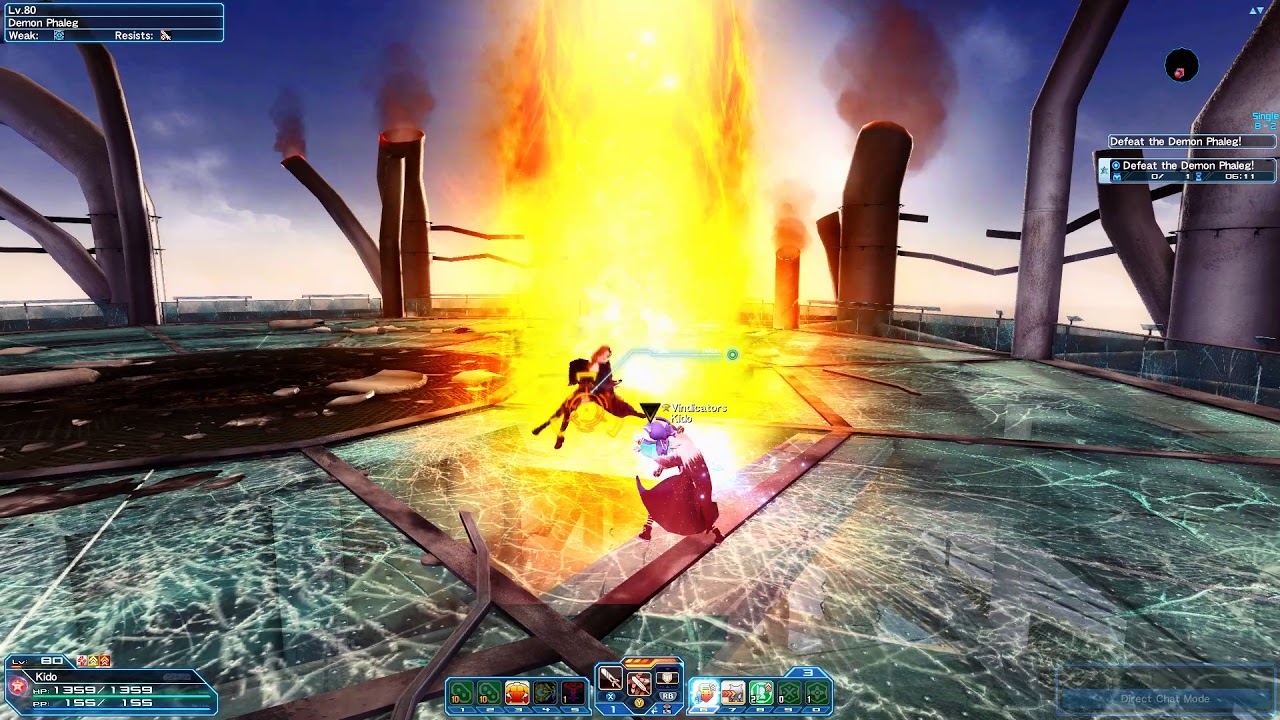 [PSO2] Guard Stance Sword Hunter vs Phaleg [1:17]