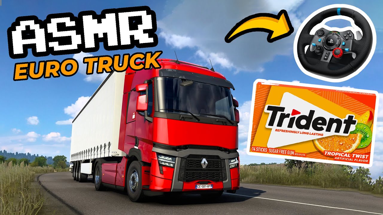 ASMR Gum Chewing + Euro Truck Simulator 2 Gameplay (NO TALKING)