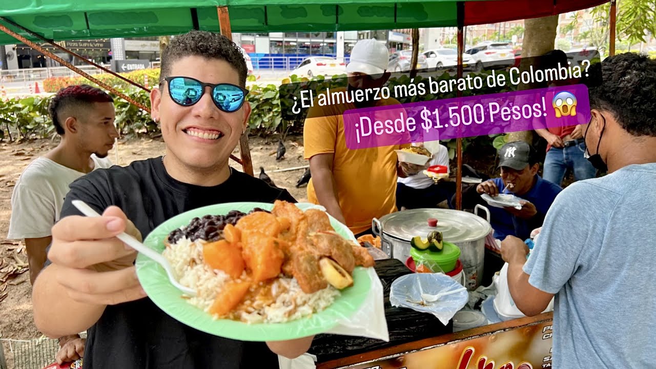 ¡El ALMUERZO mas BARATO que he encontrado en COLOMBIA - ¡Tan solo $1.500 Pesos! 😱