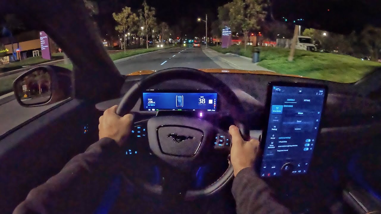 2022 Ford Mustang Mach-E GT POV Night Drive (3D Audio)(ASMR)