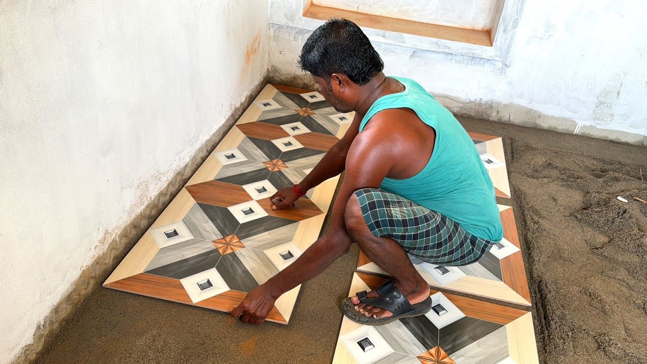 Construction of 12×10ft Living Area MAT Flooring Tile Installation |Flooring Tile fitting|Floor tile