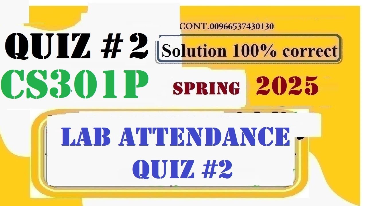 cs 301p quiz 2 solution 2025|cs 301p quiz 2 solution spring 2025