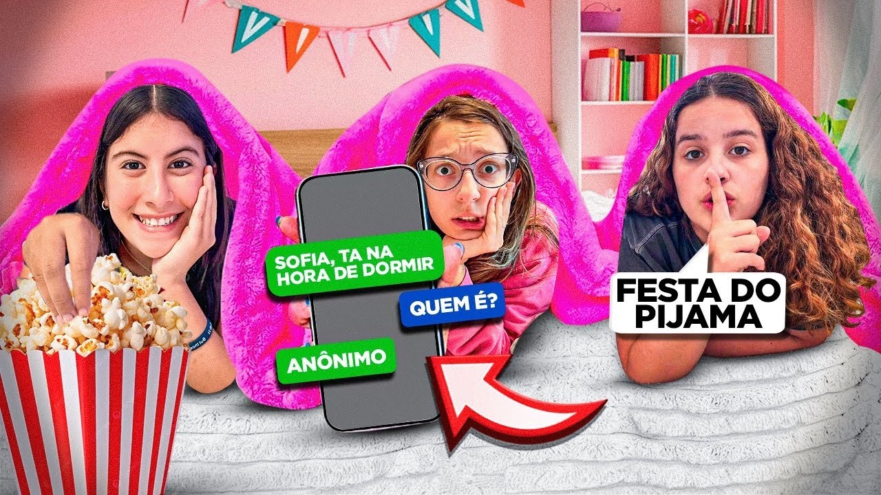 FESTA DE PIJAMA COM AMIGOS YOUTUBERS  MARIA CLARA E JP FABI LANDIM E TÓIA