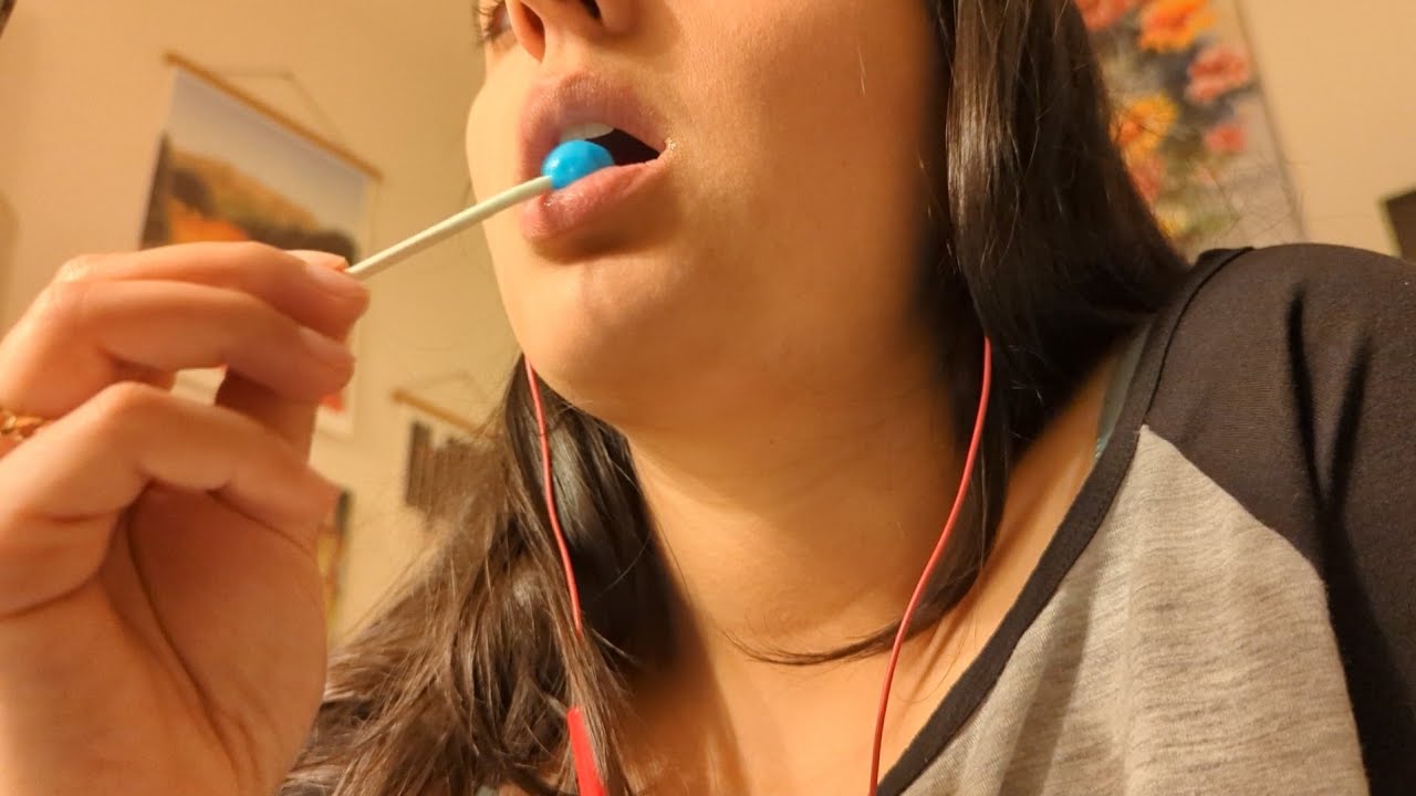 ASMR | Lollipop & hard candy sucking | Whispering