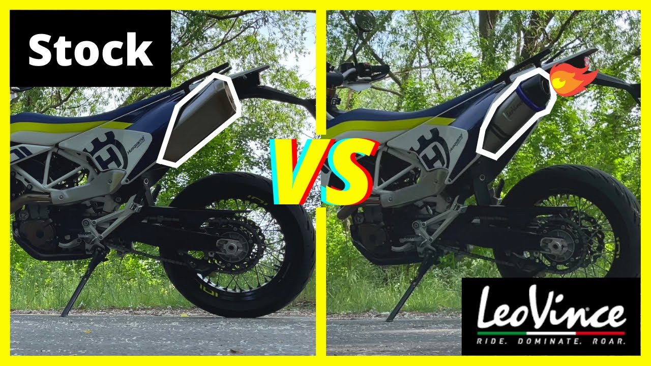 Husqvarna 701 Stock exhaust vs Leo Vince sound comparison
