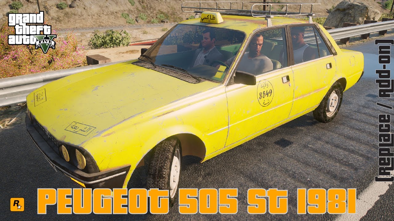 GTA 5 Peugeot 505 ST 1981 taxi Mod | Add-on & Replace Car Showcase (Download)