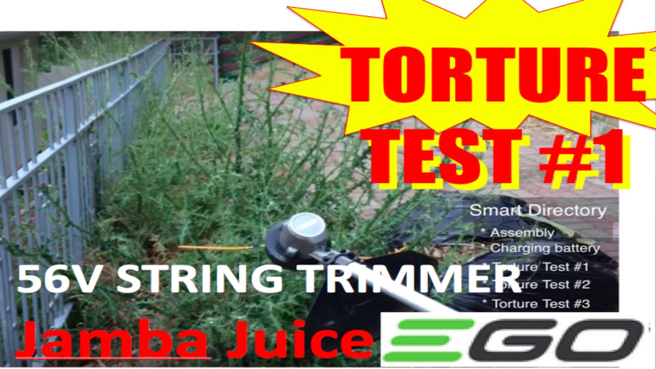 EGO String Trimmer 2.1 Giant Weed Jamba Juice-- Torture Test #1