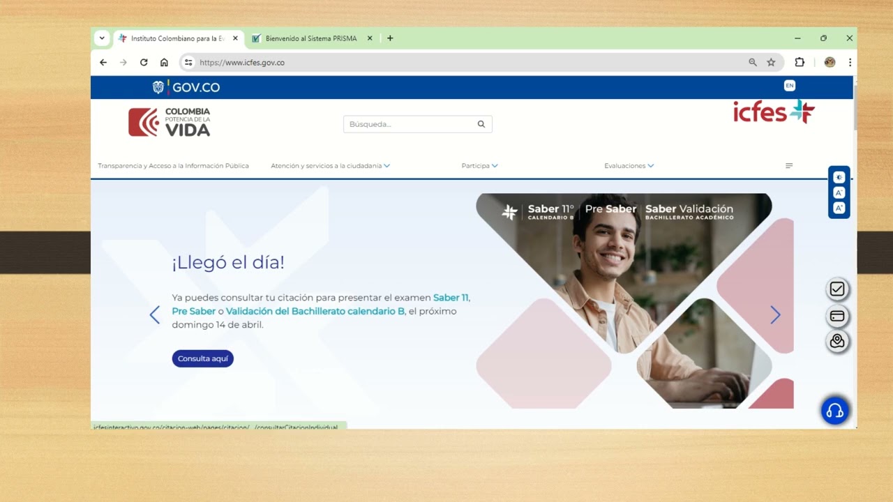 consultar CITACI&Oacute;N EXAMEN ICFES