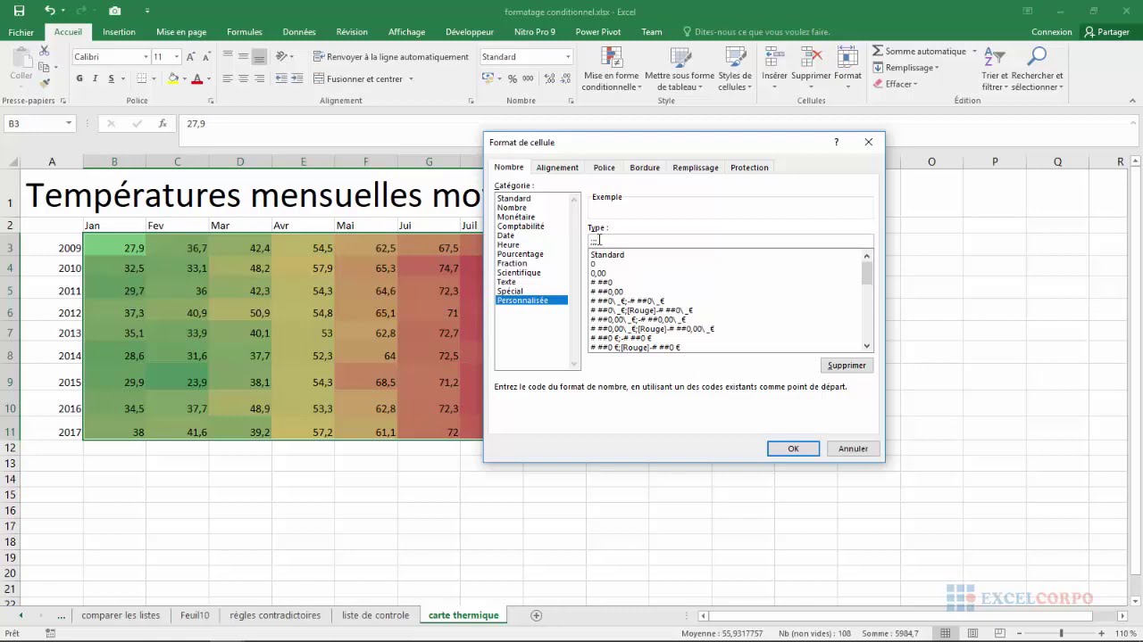 21 Comment cr&eacute;er une carte thermique ou heatmap avec Excel