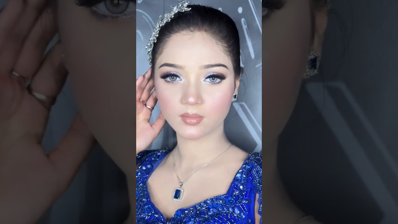 MAKEUP ARTIST TUTORIAL FOR BLUE DRESS #shorts #viral #trending #ytshorts #viraltrend #viralvideos