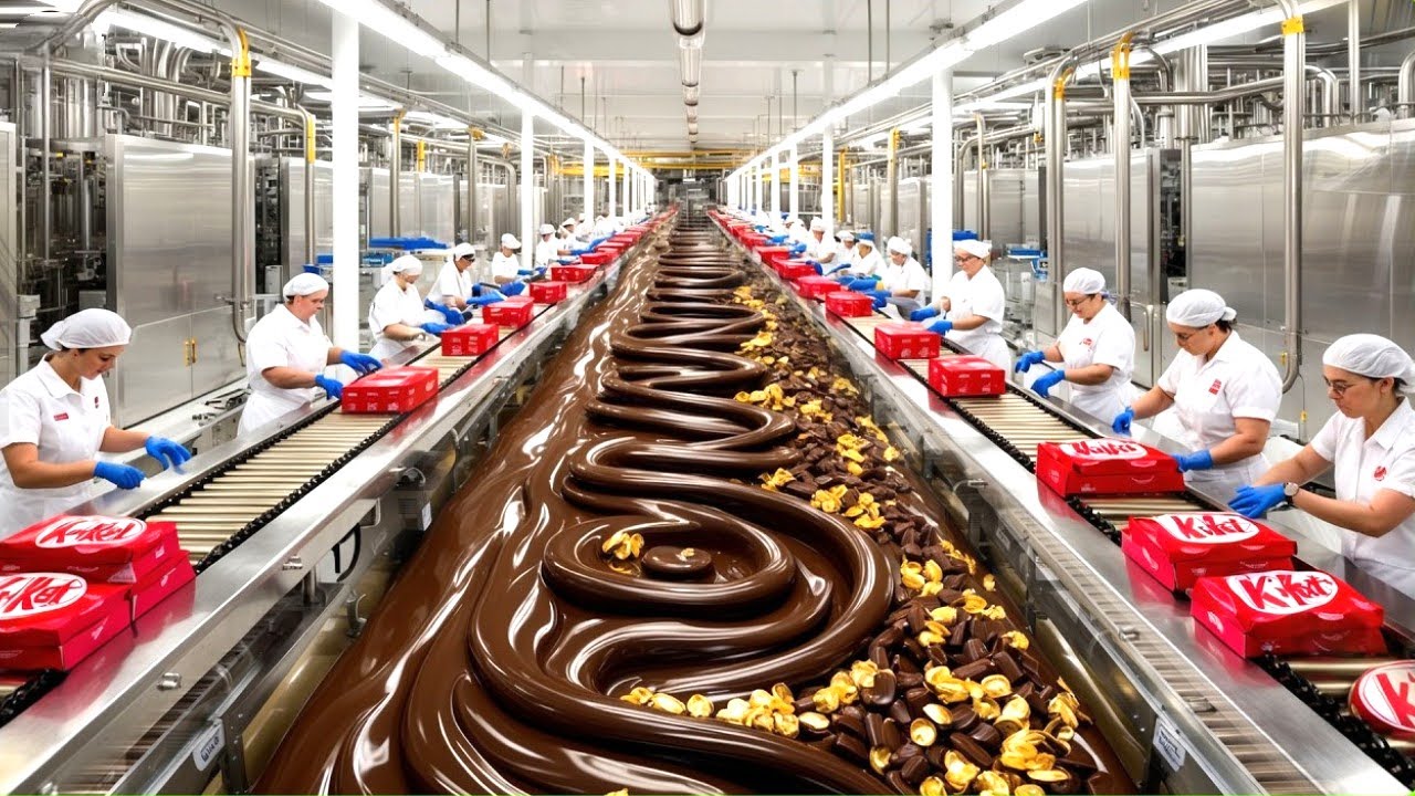 CÓMO se Hacen Millones de Barritas de Kit-Kat al Día | Proceso Completo de Producción de Chocolate