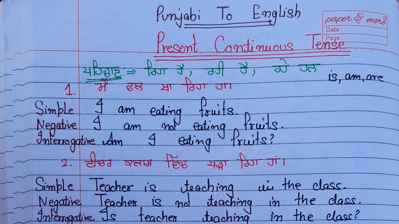 11 March 2026 Present continuous Tense with examples 
