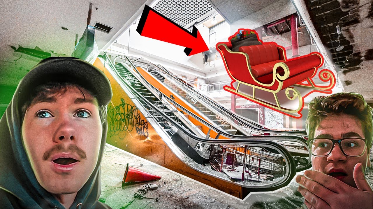 We Found Santa's ABANDONED Sleigh!!!! HAUNTED ABANDONED MALL