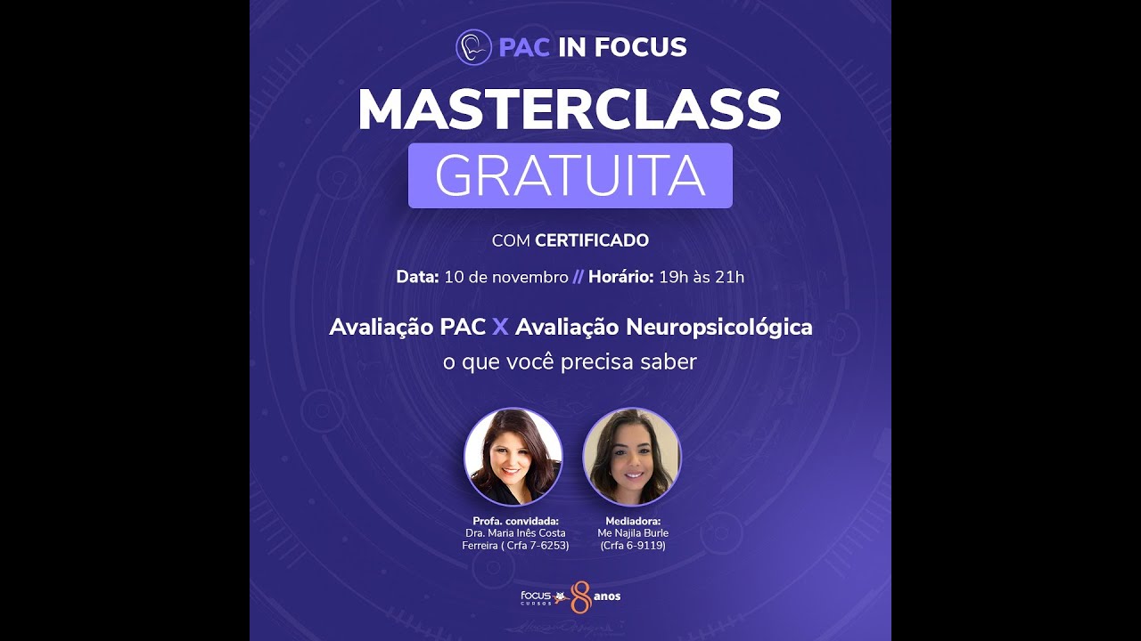 PAC IN FOCUS: Avaliação PAC X Avaliação Neuropsicológica.
