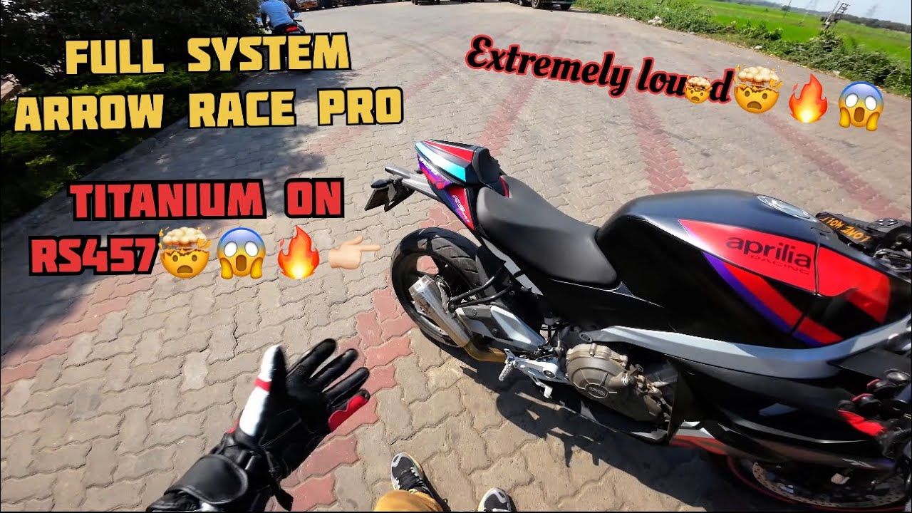 ARROW RACE PRO FULL SYSTEM TITANIUM EXHAUST ON RS457👈🏻🤯😱🔥EXTREMELY LOUD😍❤️ #apriliars457 #apriliars