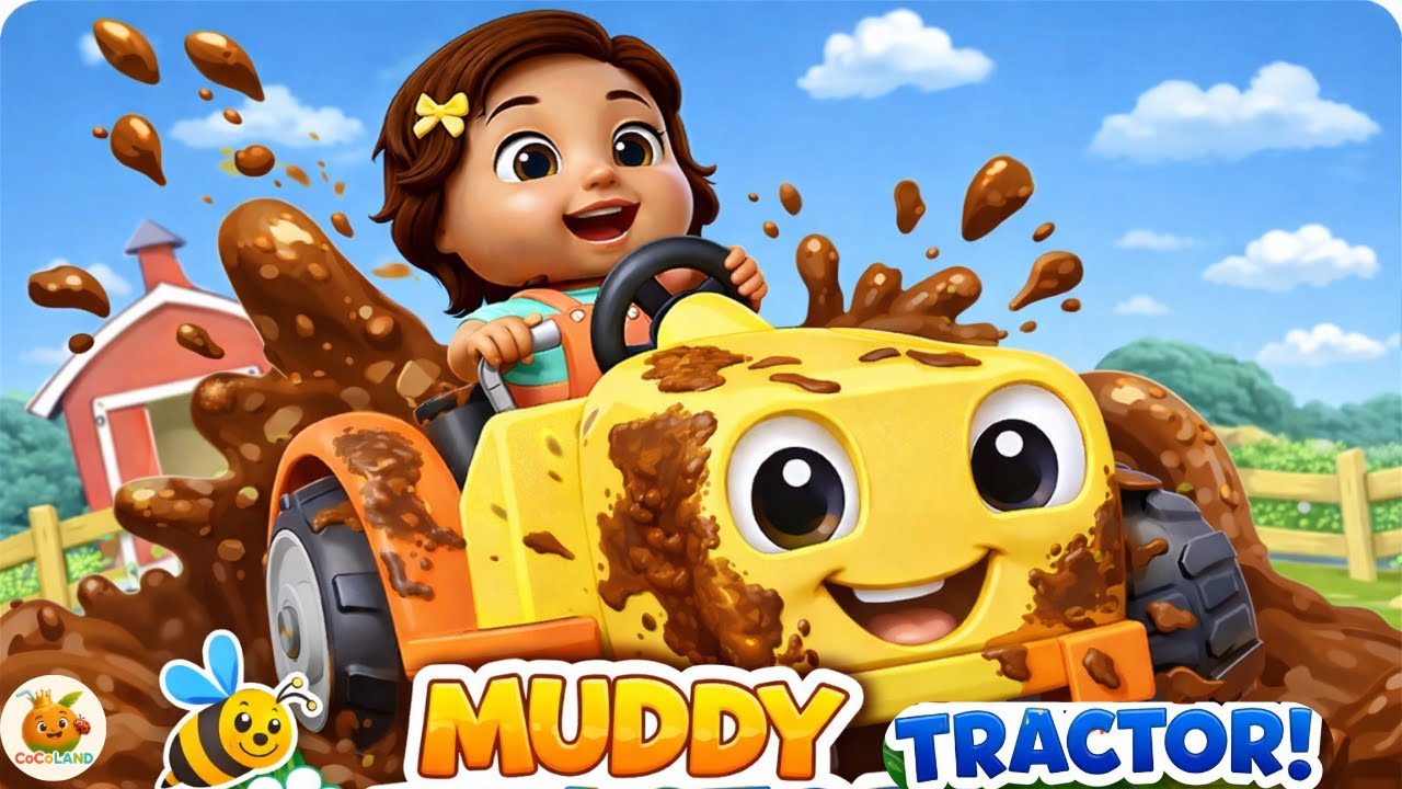 Muddy Chug Chug Tractor 🚜 | Farm Songs for Kids | Nursery Rhymes & Baby Songs | CoCoLand