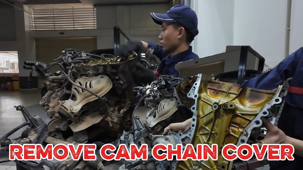 Phần 2 : Hạ động cơ Toyota xử lý rò rỉ dầu bôi trơn( Lower the engine to deal with engine oil leak )