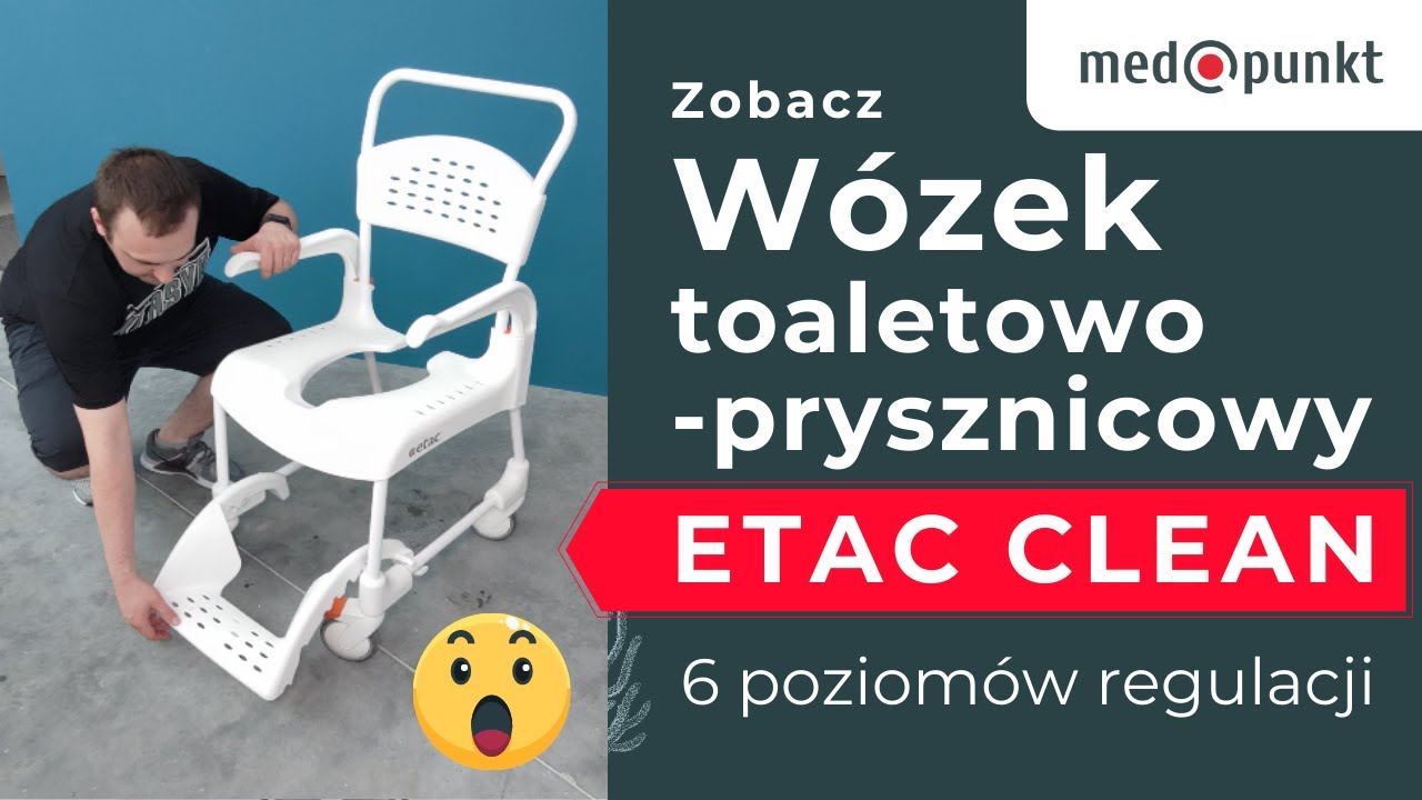 W&oacute;zek Toaletowo Prysznicowy Etac Clean (Łatwa Regulacja Podn&oacute;żka)