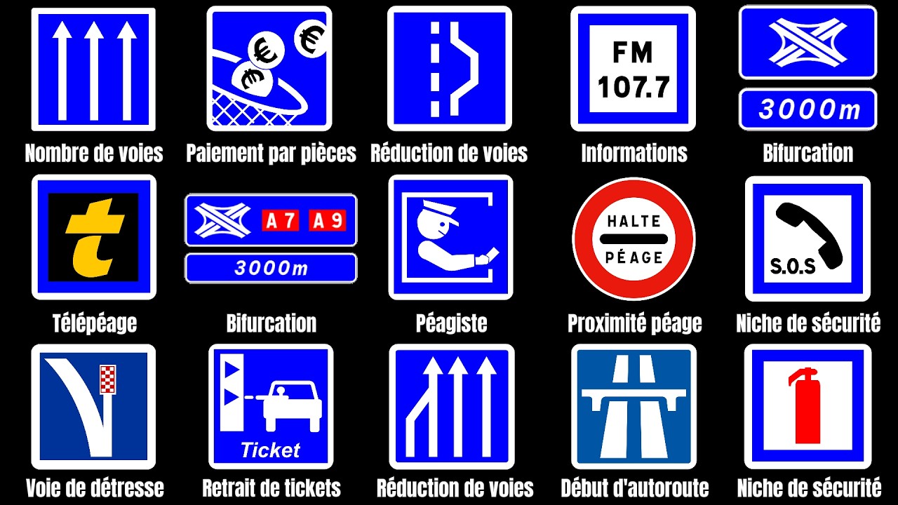 PANNEAUX D'AUTOROUTE importants que tu dois connaître pour conduire sur l'autoroute