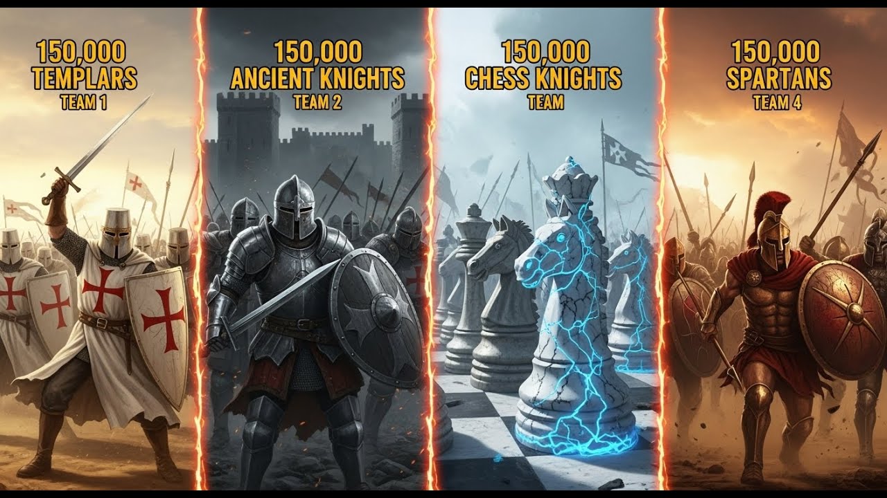 150K Templars vs 150K Ancient Knights vs 150K Chess Knights vs 150K Spartans - UEBS2