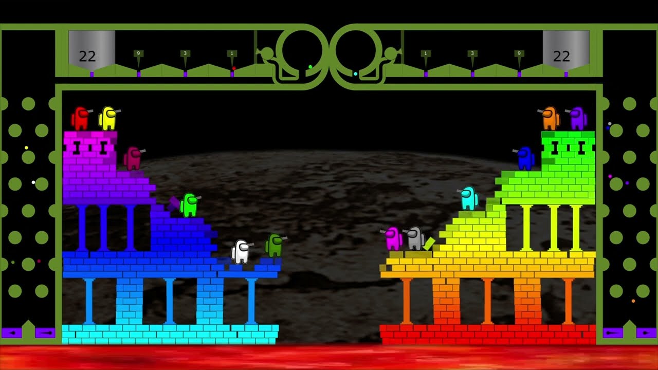 Among Us Battle - Team Marble Race in Algodoo