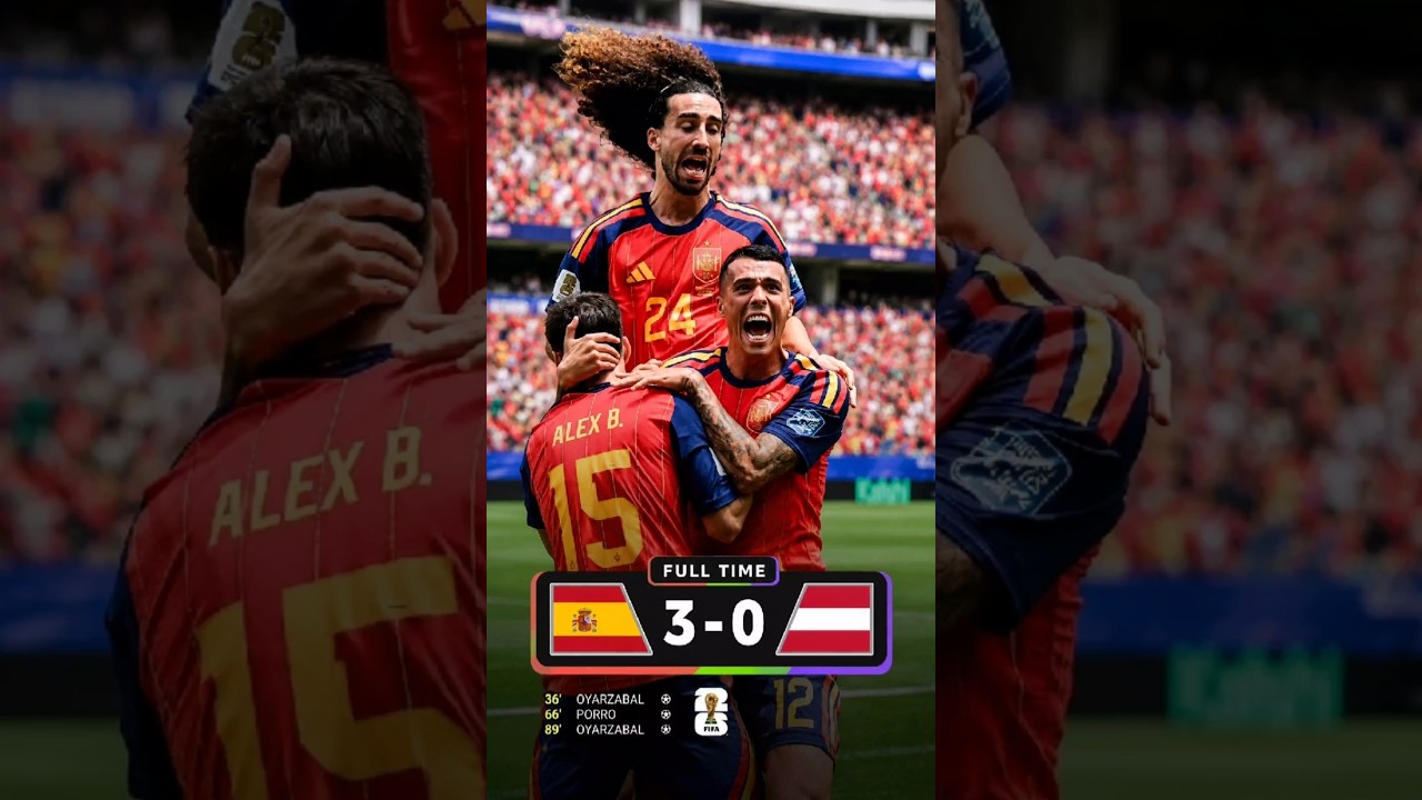 Spain vs Austria 3-0 Highlights! 🇪🇸🔥 World Cup 2026 Round of 32 #shorts
