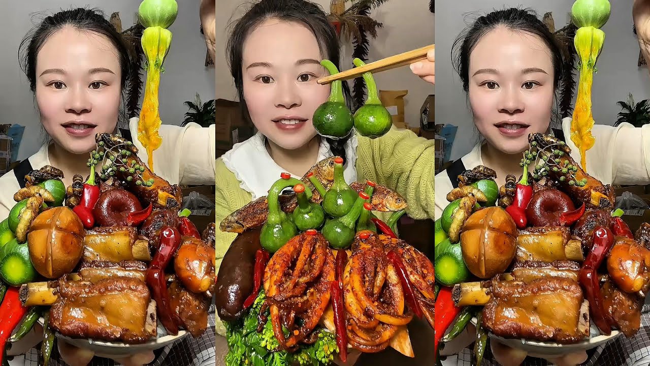 🔥 Homemade Mukbang | Braised Pork, Water Spinach, Eggs & Super Spicy Chili 🌶️ | Super delicious