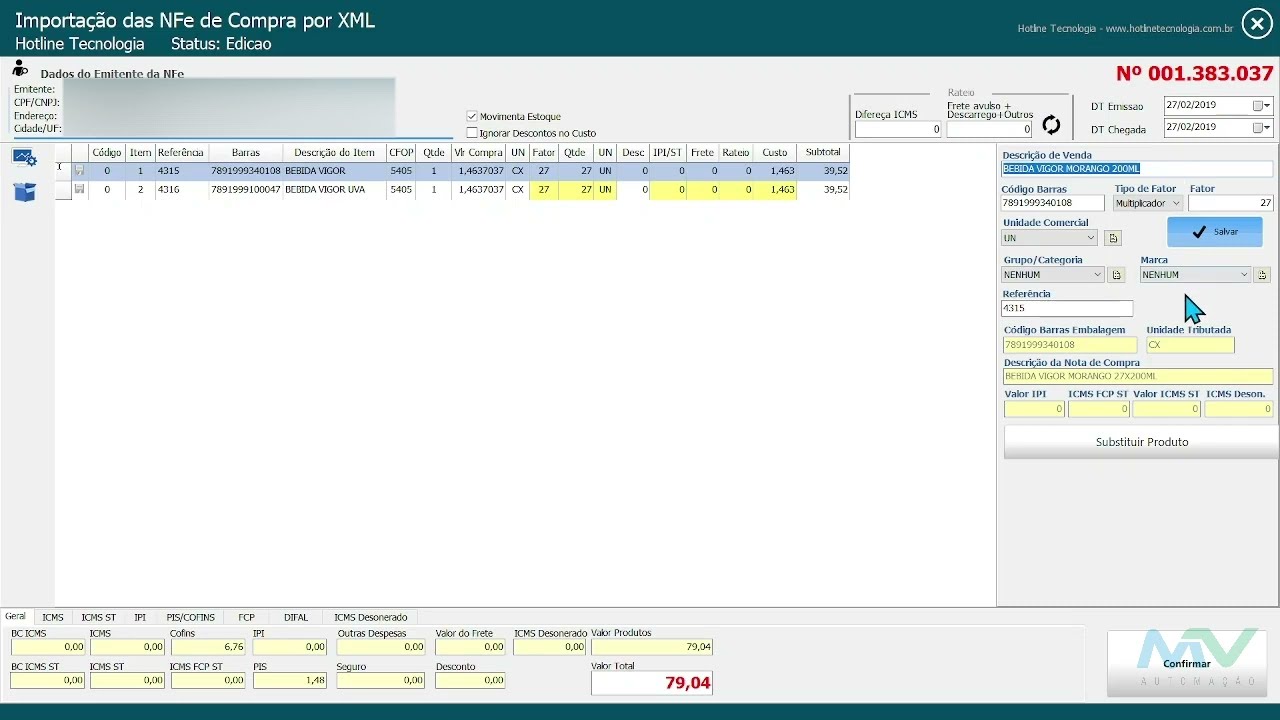 COMO DAR ENTRADA DE NOTA POR XML NO HOTLINE TECNOLOGIA