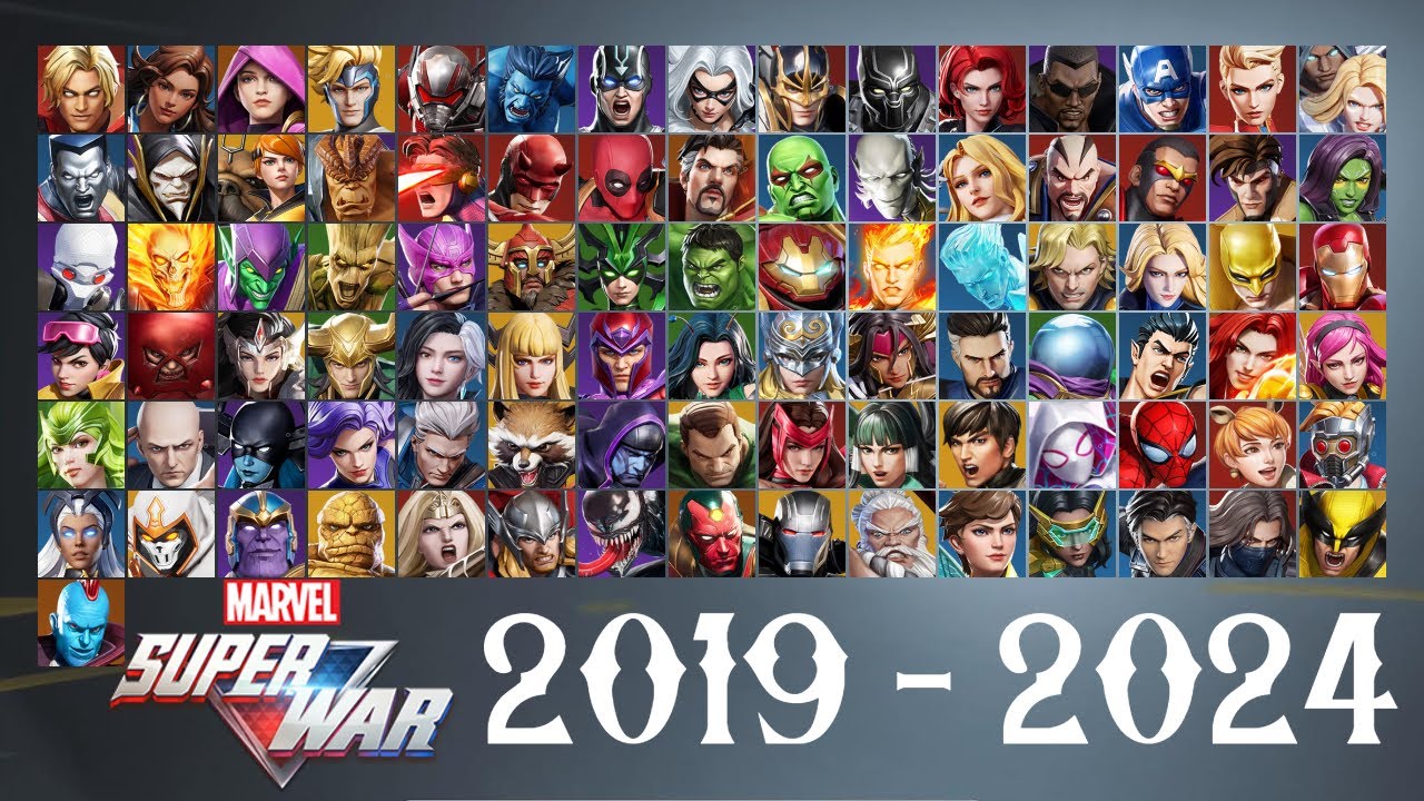 MARVEL SUPER WAR (2019 - 2024): ALL HEROES & SKINS