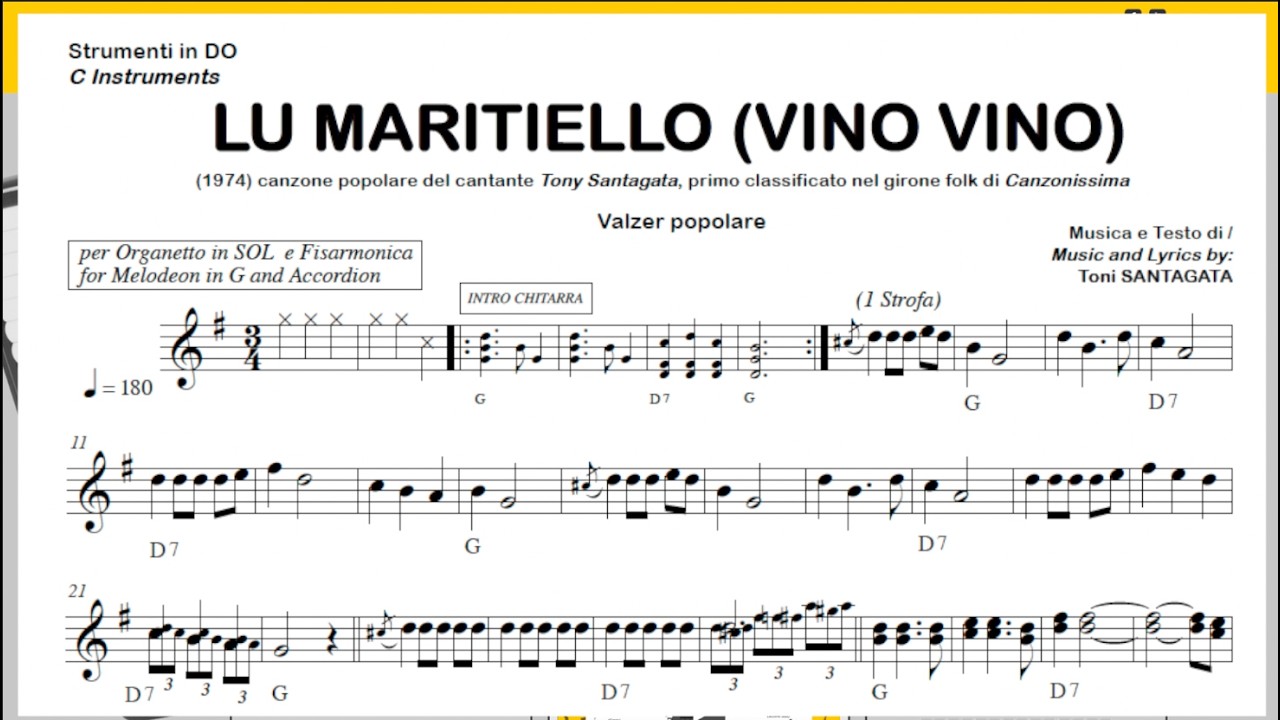 THE HUBBY, WINE WINE (LU MARITIELLO)(VINO VINO)(G Key) popular waltz:Playalong Backing Track Sheet