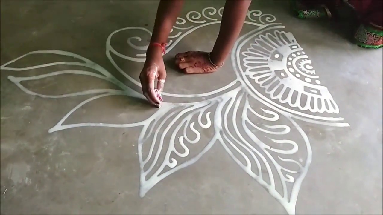 Alpana Design For Laxmi Puja
