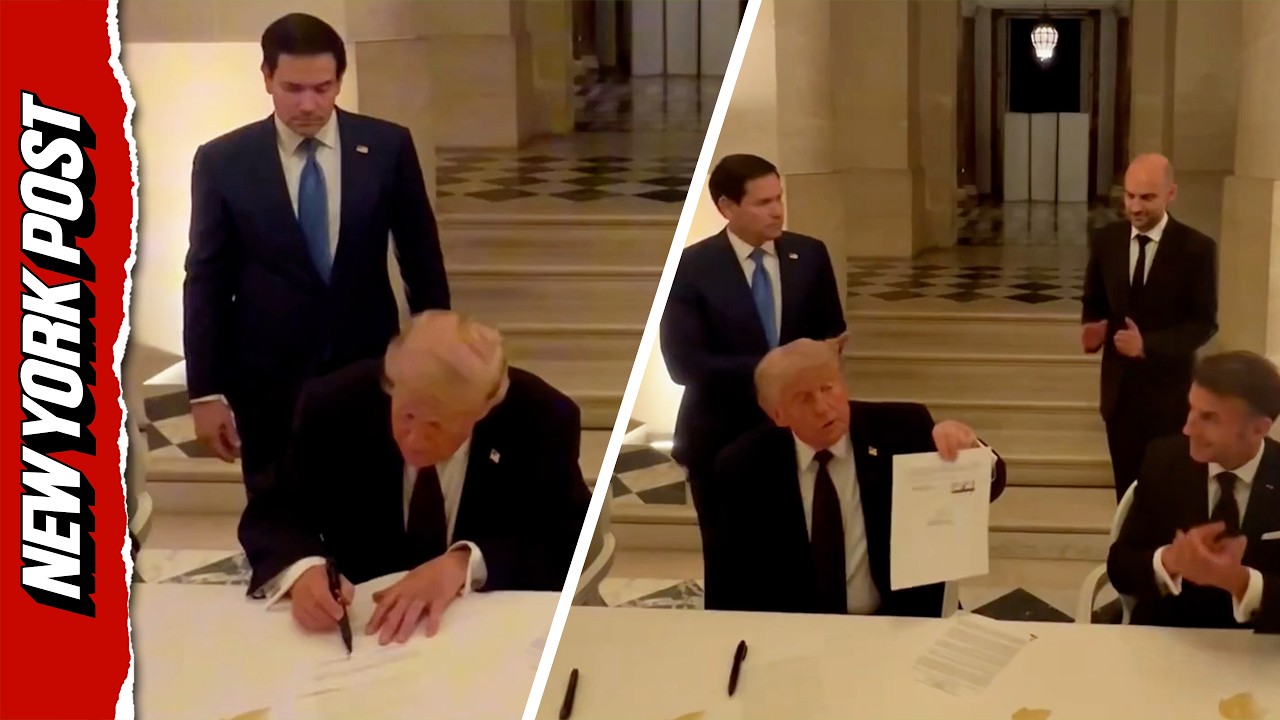 French President Shares New Angle of Trump's Historic Iran Deal Signing