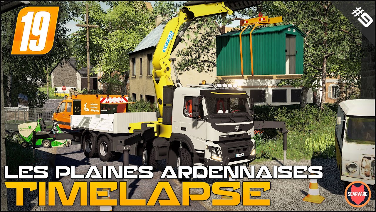 Уход за газоном - стрижка травы и деревьев ⭐ FS19 Les Plaines Ardennaises V2 Timelapse