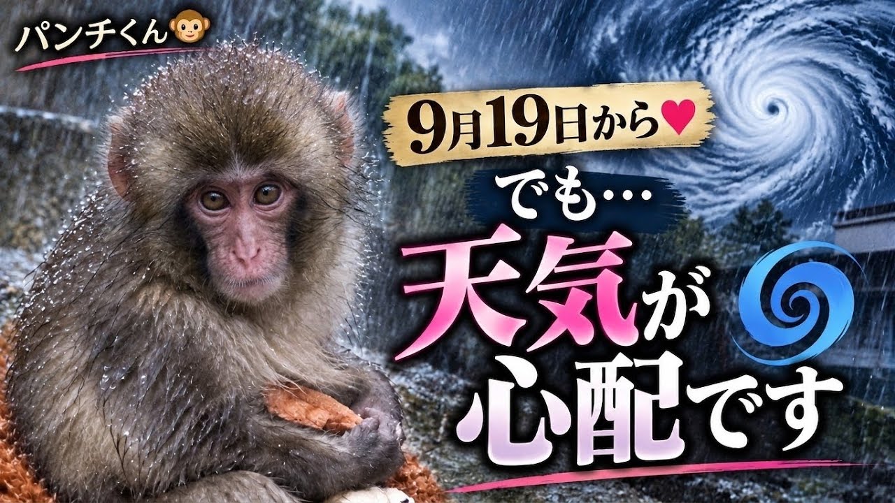 【パンチくん🐵】やっと会える！週末は観覧再開だよ〜♡でも台風が気になる💦