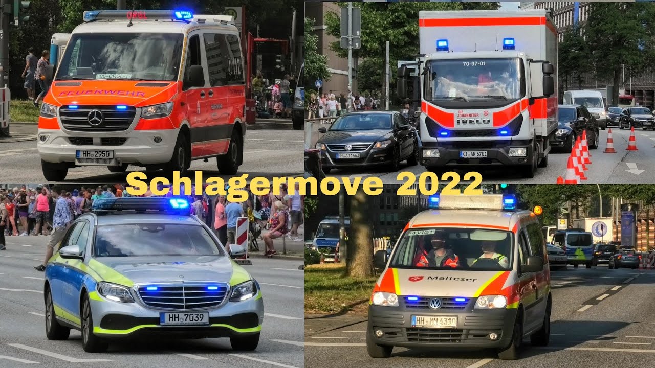 [Schlagermove 2022] Großeinsatz für Feuerwehr + Rettungsdienst und Polizei in Hamburg