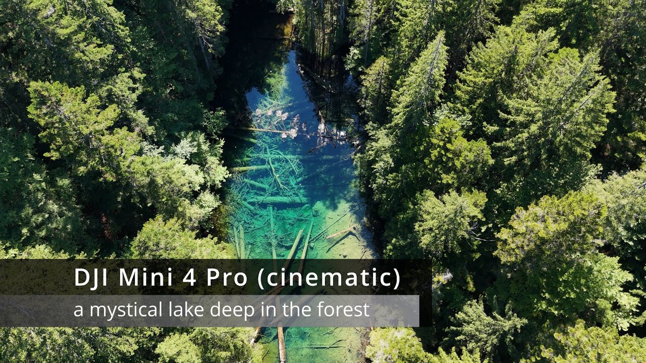 a mystical lake deep in the forest - DJI Mini 4 Pro cinematic 