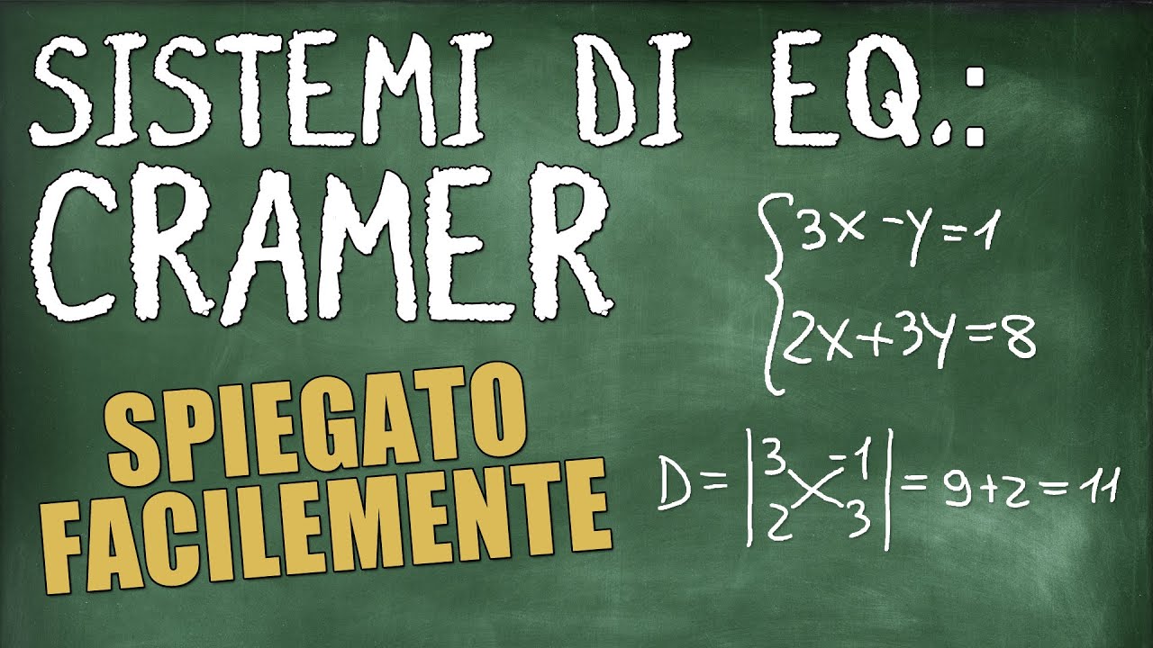 Impara Cramer in 8 Minuti - 2 Esercizi Svolti sui Sistemi di Equazioni di Primo Grado