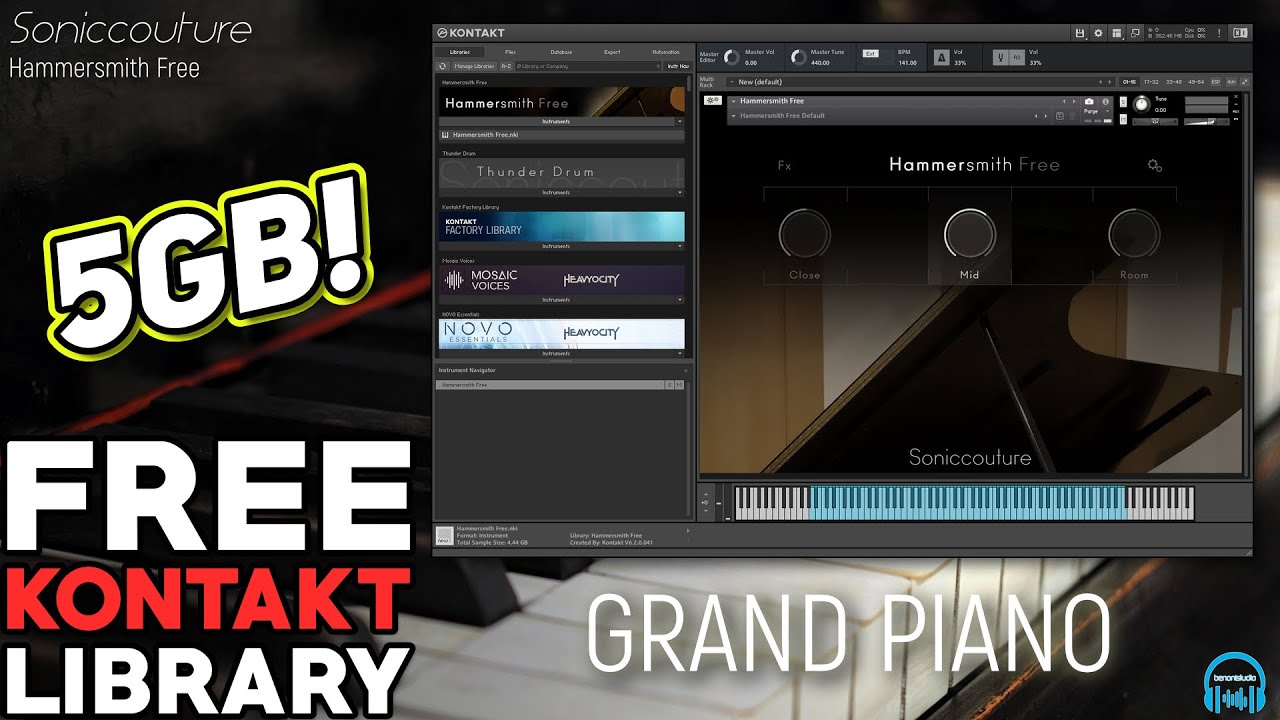 FREE KONTAKT LIBRARY - Soniccouture HAMMERSMITH FREE Grand Piano 🔥🎹 (Works in KONTAKT Player Too)