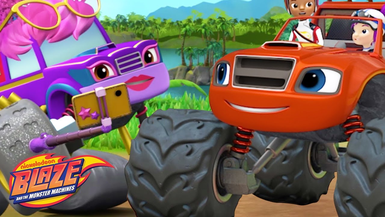 Blaze Stops the Gas Guzzler with BLAZING Speed! w/ AJ & Gabby | Blaze and the Monster Machines