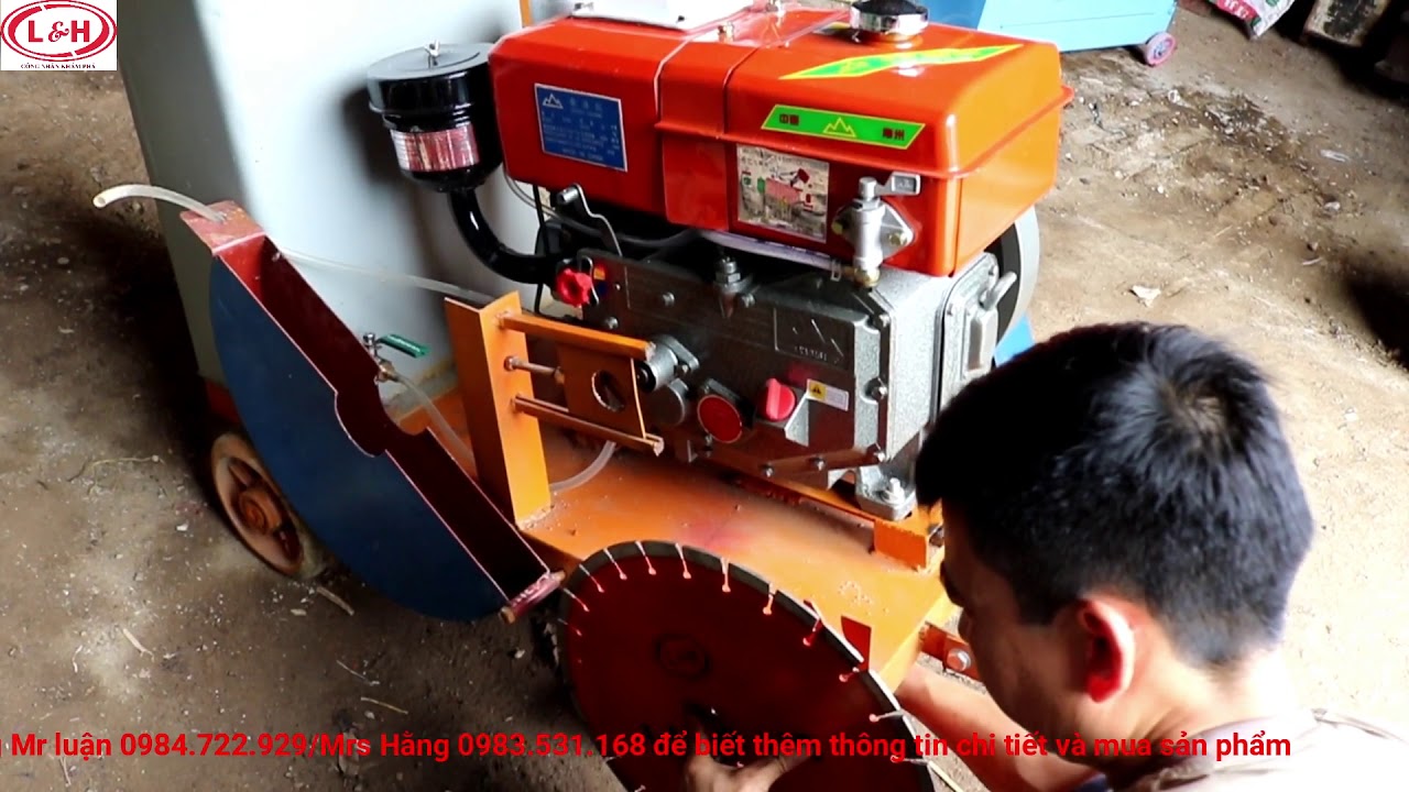 Máy cắt bê tông chạy dầu, máy cắt mặt đường nhựa đầu nổ D8,D12,D15|Concrete Cutters
