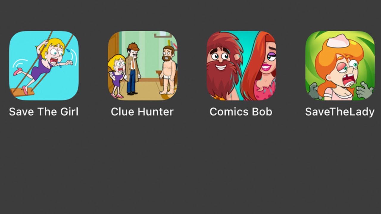 Arcade Games for iPad Pro - Save The Girl - Clue Hunter - Comics Bob & Save The Lady
