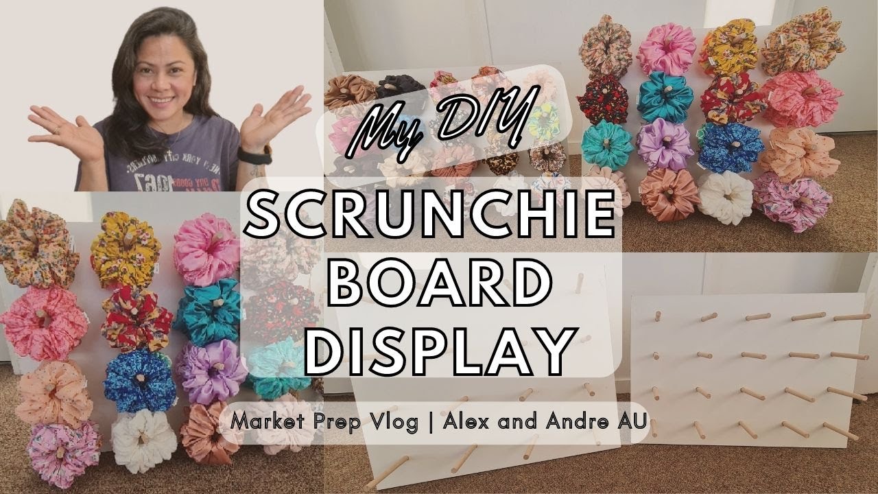 BUILT MY OWN SCRUNCHIE BOARD DISPLAY FOR THE MARKET | DIY | DONUT WALL - ALEX AND ANDRE AU