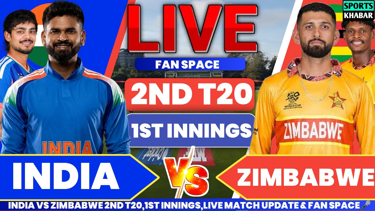🔴Ind vs Zim 2nd T20 2026 1st Innings | India vs Zimbabwe Live Cricket Score & Fan Space🎤